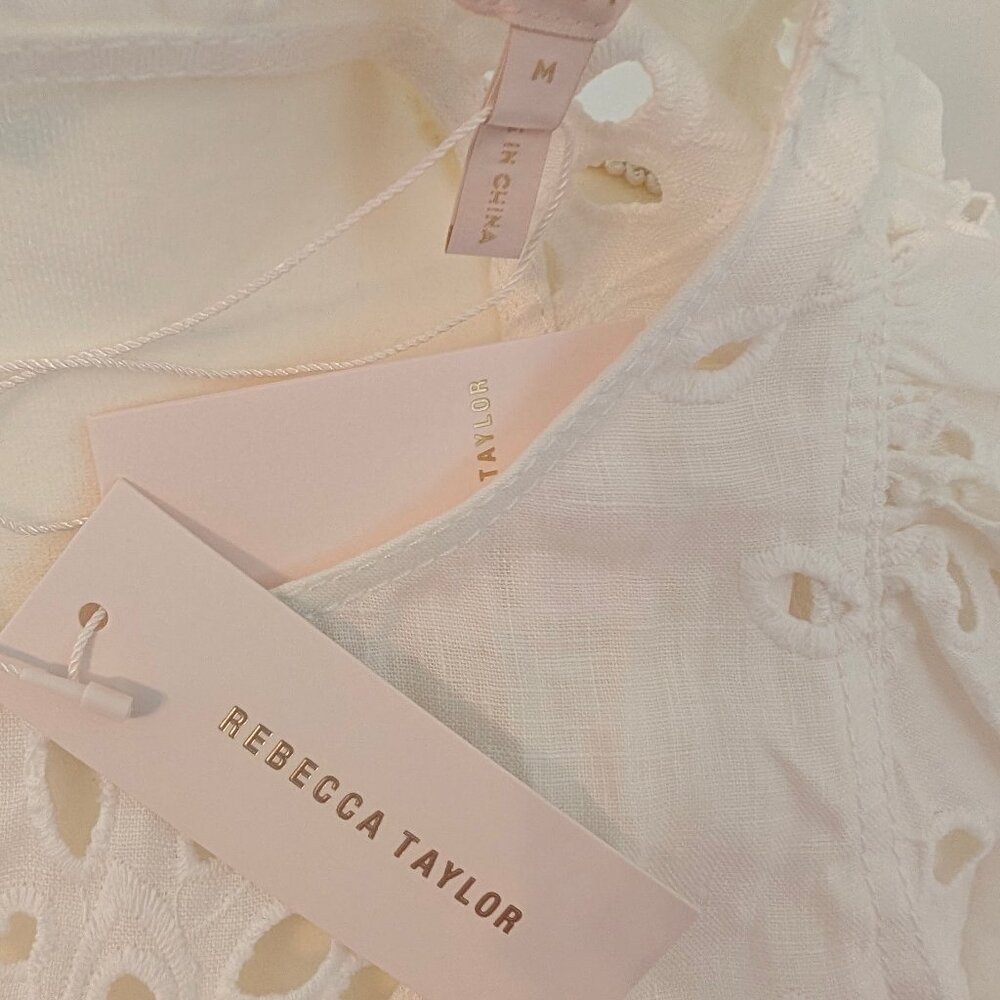 NWT - Rebecca Taylor - Eyelet Blouse, Medium - Picture 4 of 4